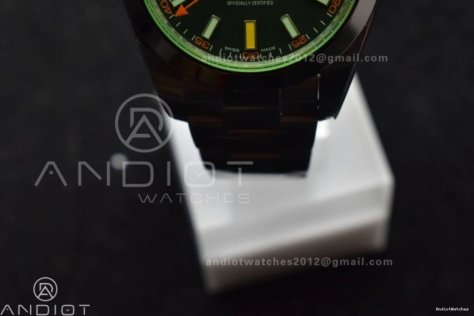 on SS Dial 914 1:1 GV VSF OdorResistant 904L Sapphire Black Edition Bracelet SS SA Milgauss Best Real Green 904L 116400 0511